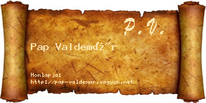 Pap Valdemár névjegykártya